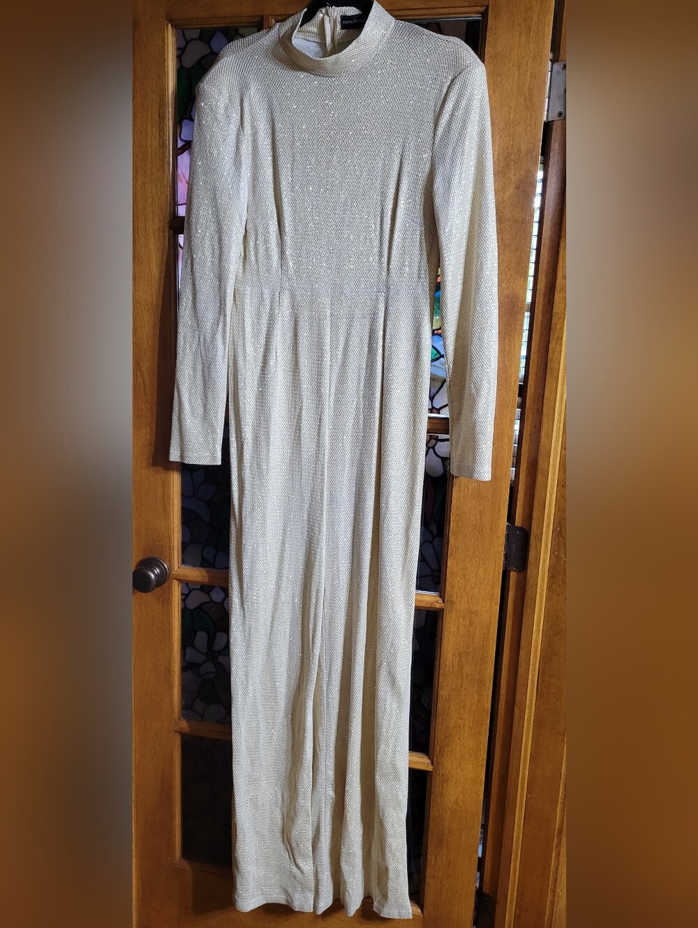 Long Sleeve Champagne Sparkle Bodysuit #32